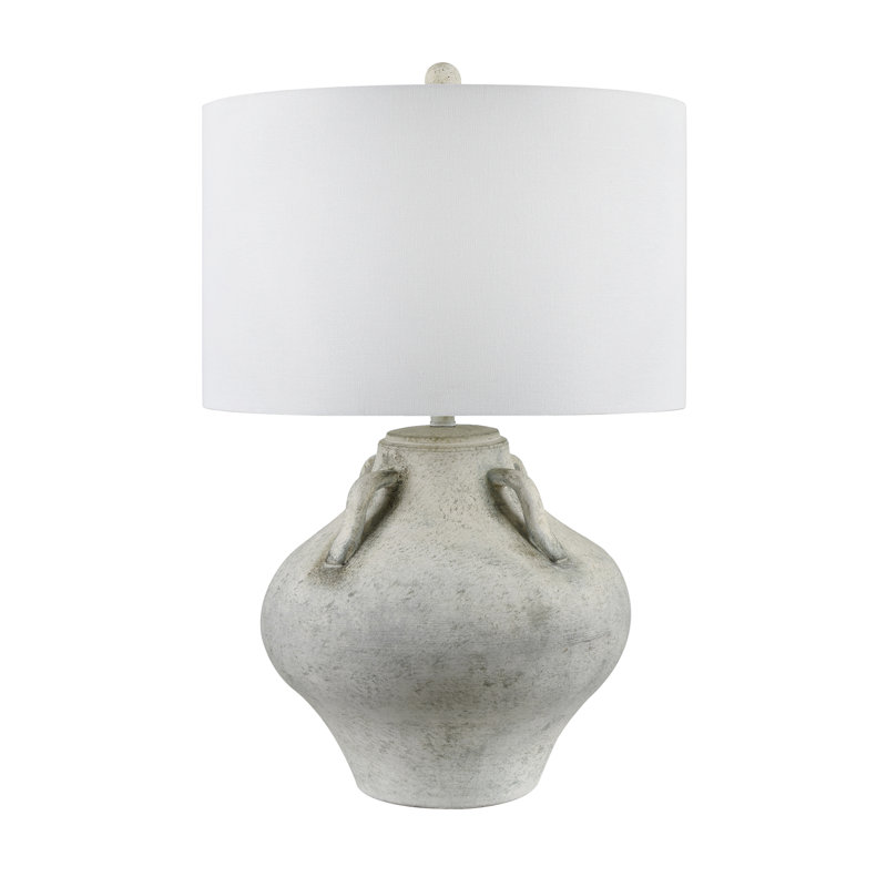 30.5" Ceramic Table Lamp With White Shade