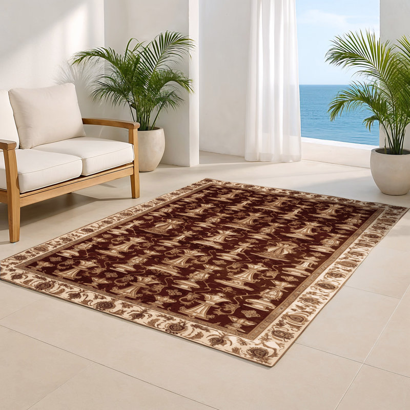 Tapis d'intérieur et d'extérieur brun français, Rectangulaire 2 pi x 3 pi