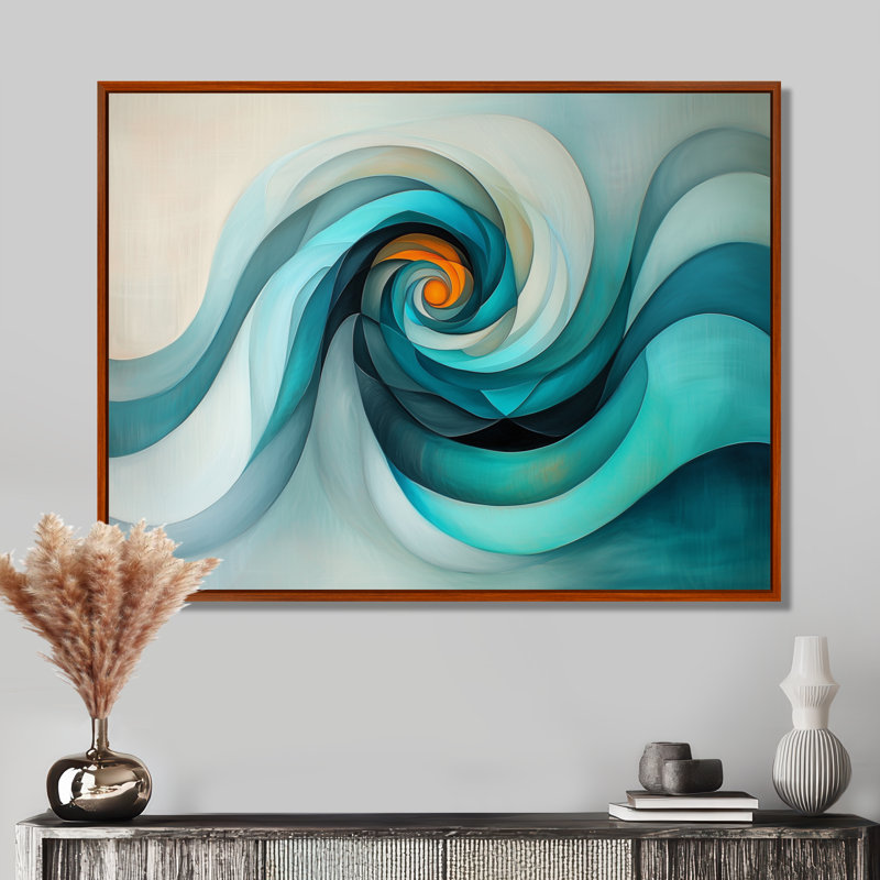 Ombeline - Abstract Large Wall Art, H 12 po x l 20 po, Cadre flottant, Brun