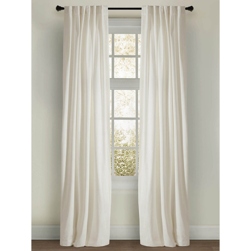 Camden Velvet Drapery Panel, 50" W x 118" L, White