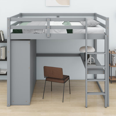 Gaming High Sleeper with Desk, Smart RGB LED Lights and USB Ports, Multi-Functional Loft Bed with Drawers and Storage Shelves for Teens & Adults