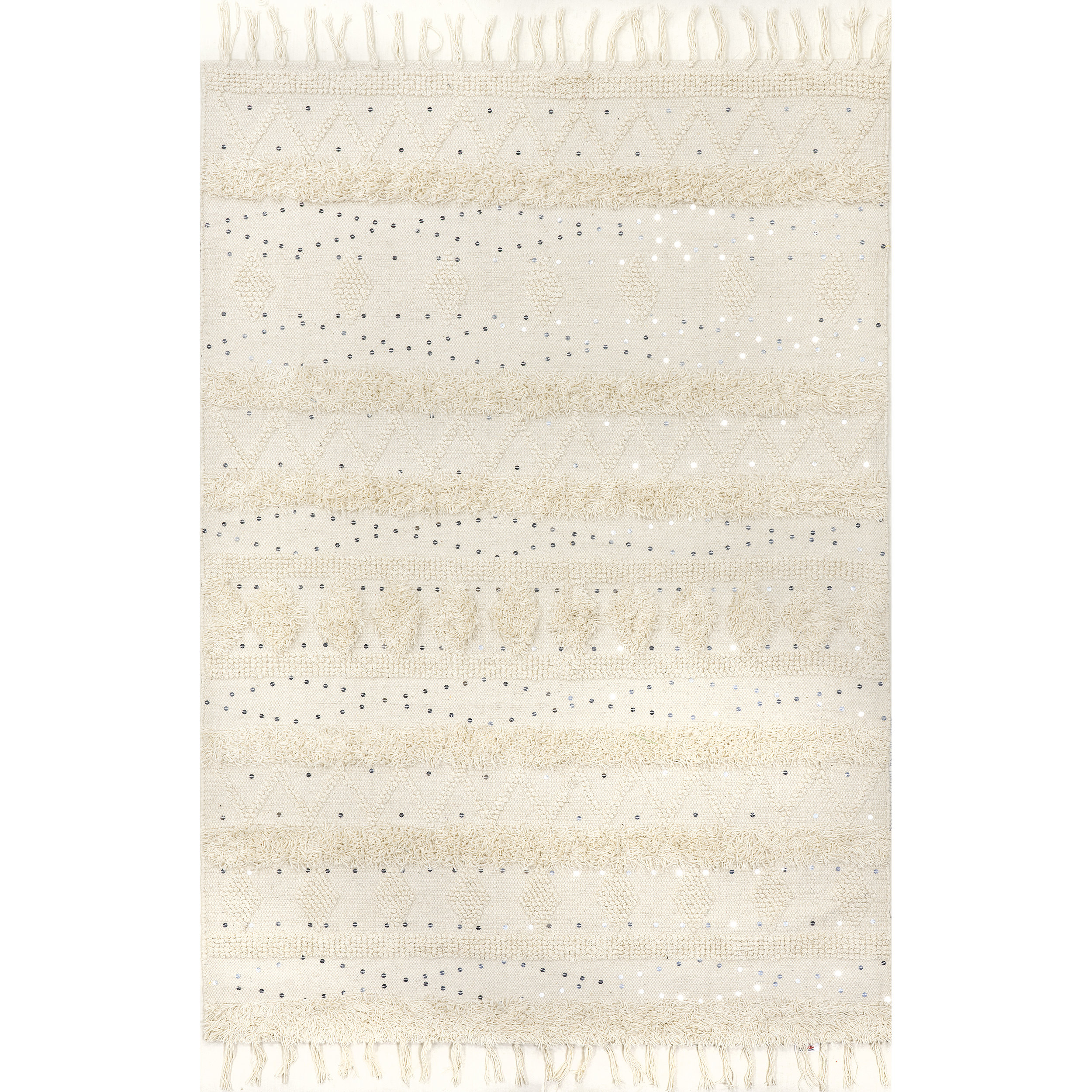 Arvin Olano x Rugs USA Chandy Textured Wool Ivory Area Rug