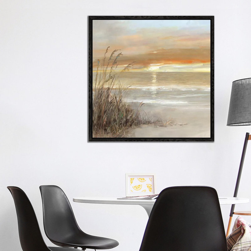 Malibu Sunset by Sally Swatland - Print on Canvas, Black Framed, 93.98 cm H x 93.98 cm W