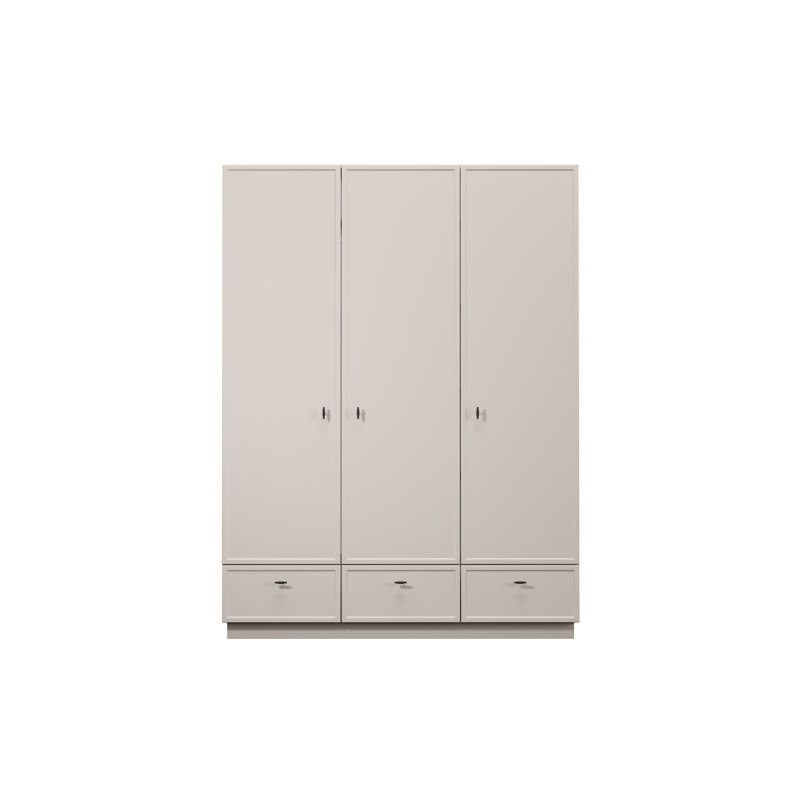 Bagga 3 Door Manufactured Wood Wardrobe, Matte Black