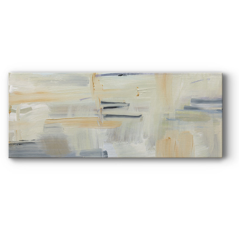 Gris et or abstrait sur toile, H 24 po x l 60 po x P 1,5 po