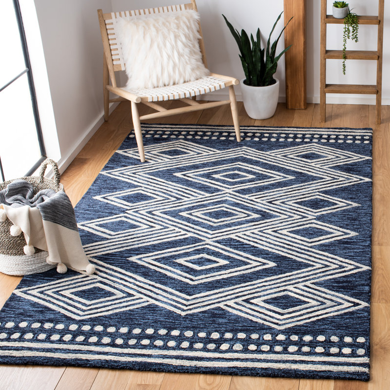 Tapis en laine touffeté à la main Vedika, Rectangle 6 pi x 9 pi