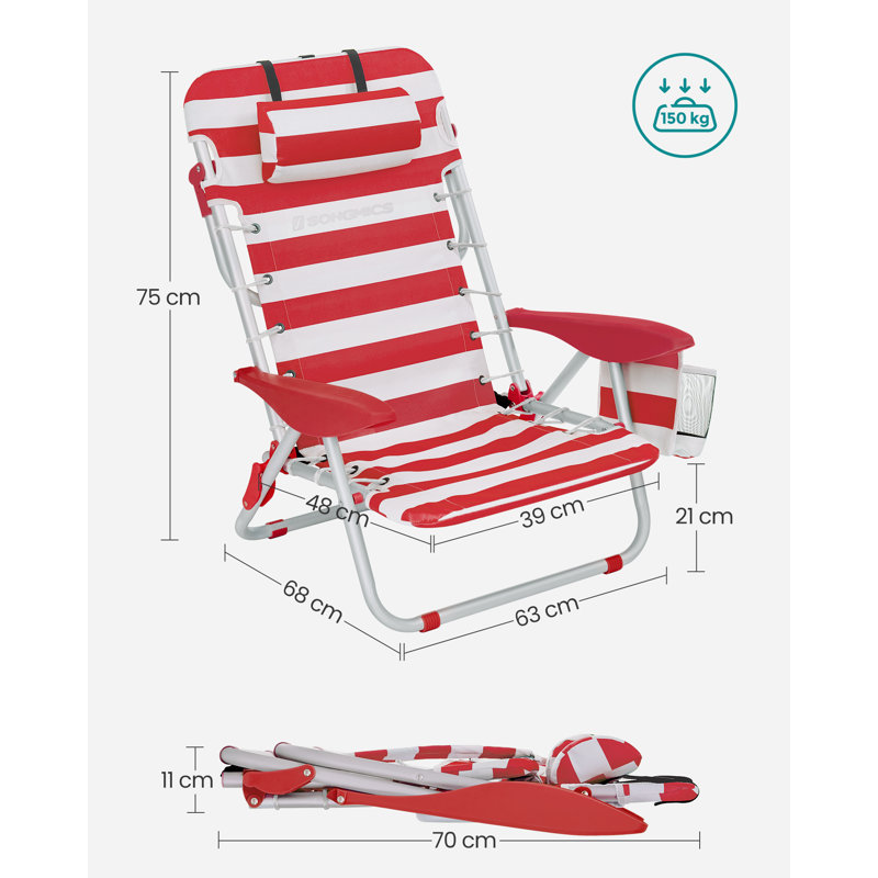 Chanteal Folding Beach Chair, Red