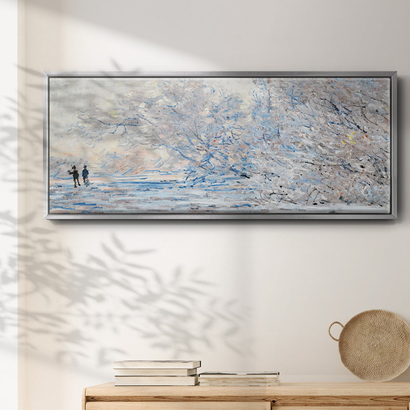«The Hoarfrost at Giverny», 1885 - Reproduction sur toile flottante, Argent, H 8 po x l 20 po x P 1,5 po
