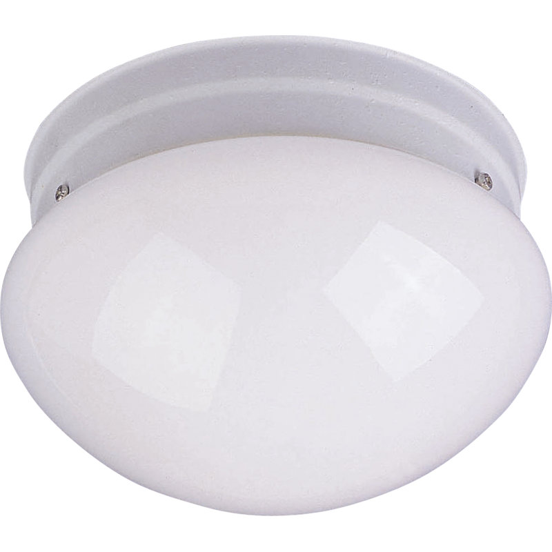 Campfield Glass Flush Mount, White