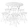 7 Pieces 2.6 FT Folding Round Table And Chair Set, Portable Commercial Card Dining Desk And Stools