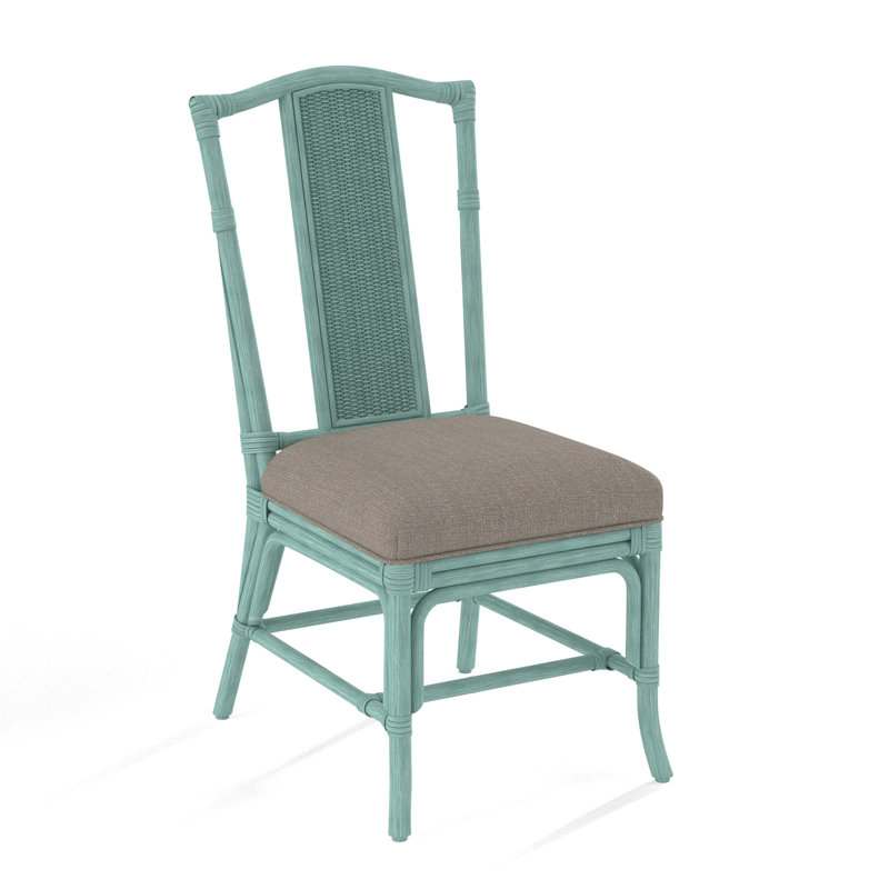 Drury Lane Slat Back Side Dining Chair, Havana, Stone Crypton Performance; 0884-83