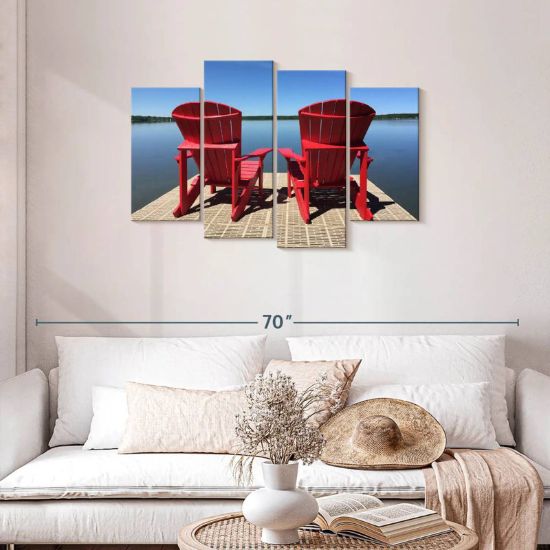 Chaises Adirondack rouges Mehar, H 27 po x l 43 po