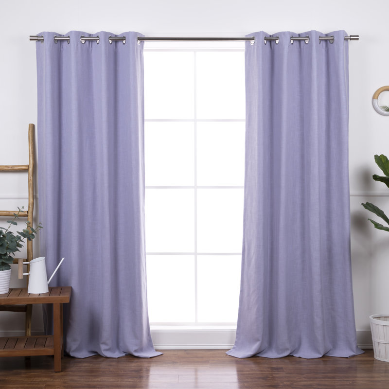 Mendelsohn Linen Blend Blackout Grommet Curtain Panel (Single Panel), Lilac