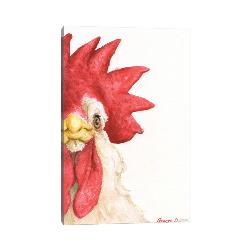 Chicken I - Wrapped Canvas Painting, 20.32 cm H x 30.48 cm W