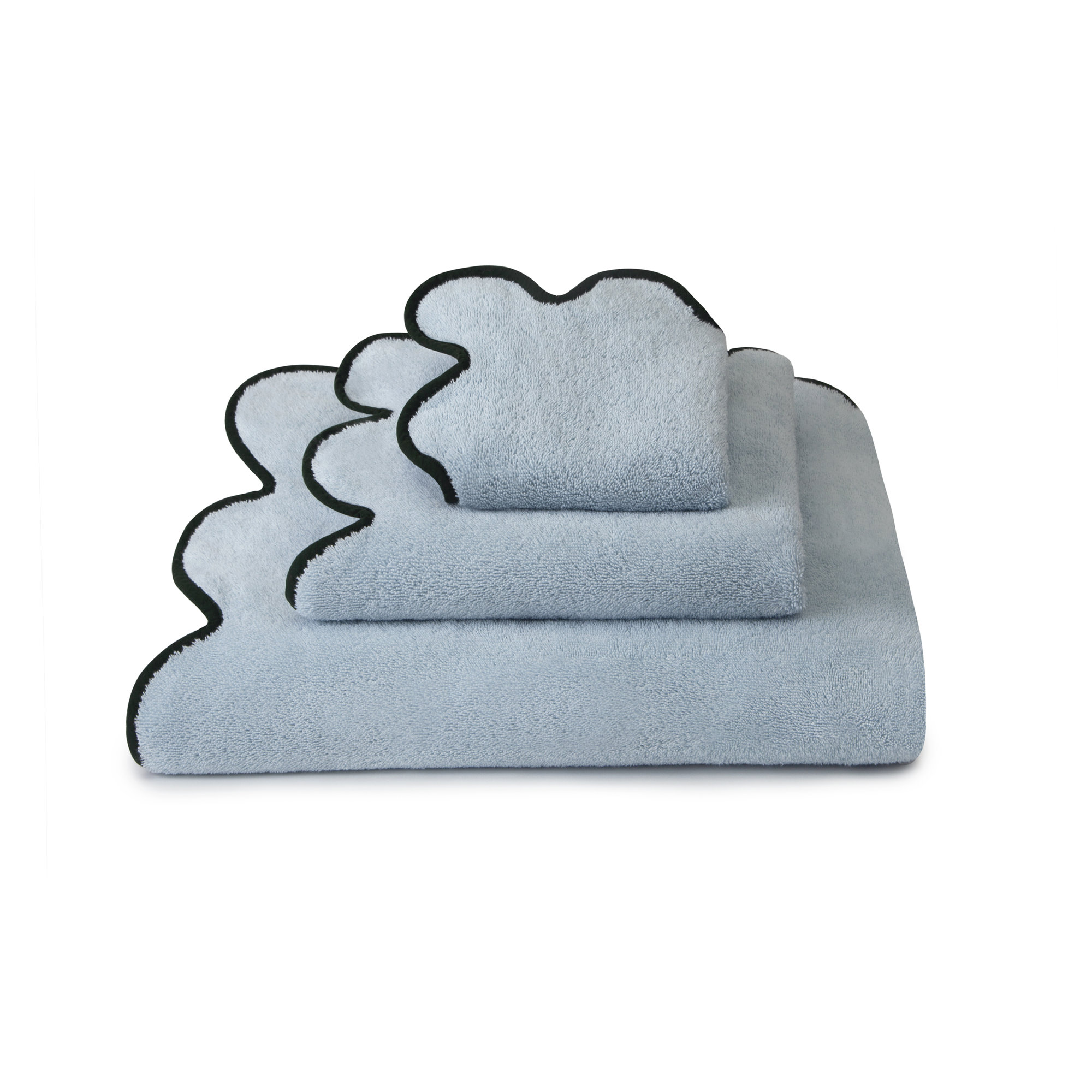 Scalloped Hand Towel, Blue