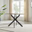 Lenworth Luxury Marble Effect Glass 4 Seater Dining Table - Modern Statement Design-1543122395-1537892253