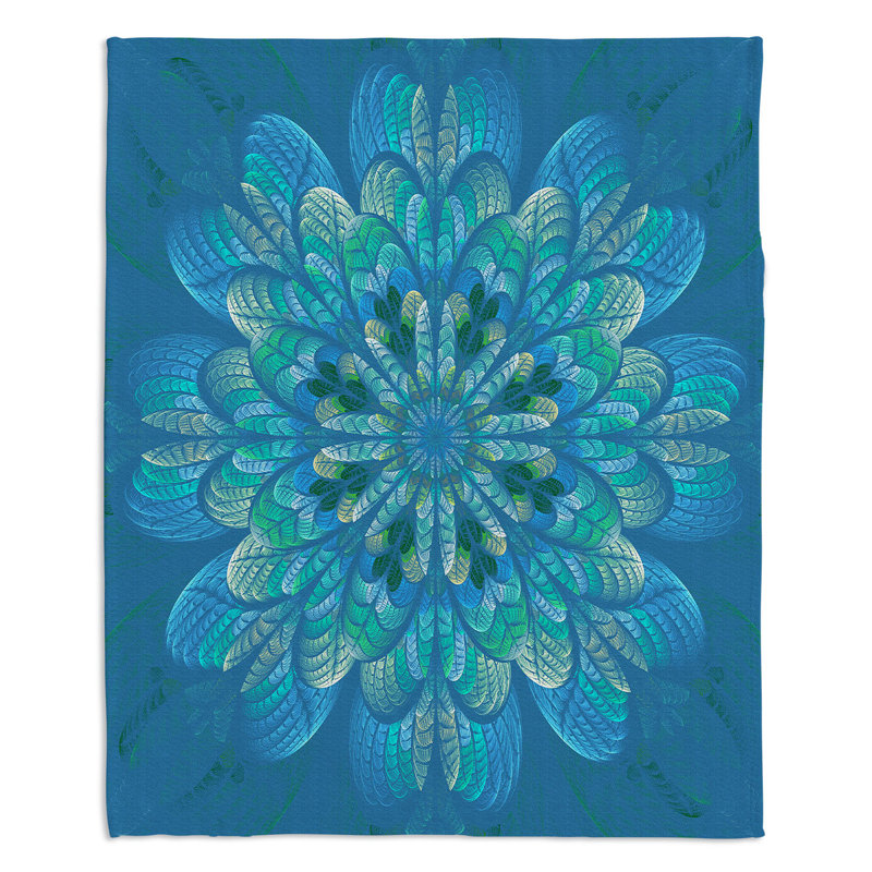 Jeté océan matelassé, l 51 po x L 60 po, Bleu royal