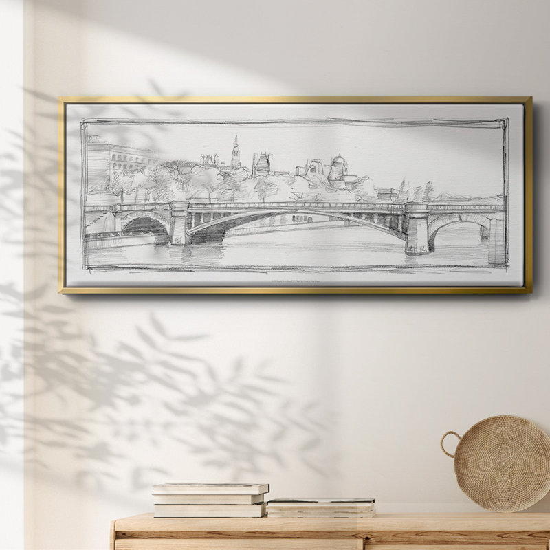 Pont de Notre Dame- Framed Canvas, 24" H x 60" W