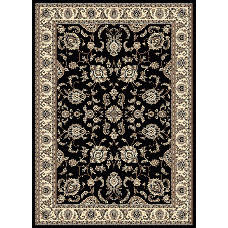 Tapis noir traditionnel Weiser, Rectangle 3 pi 3 po x 4 pi 11 po
