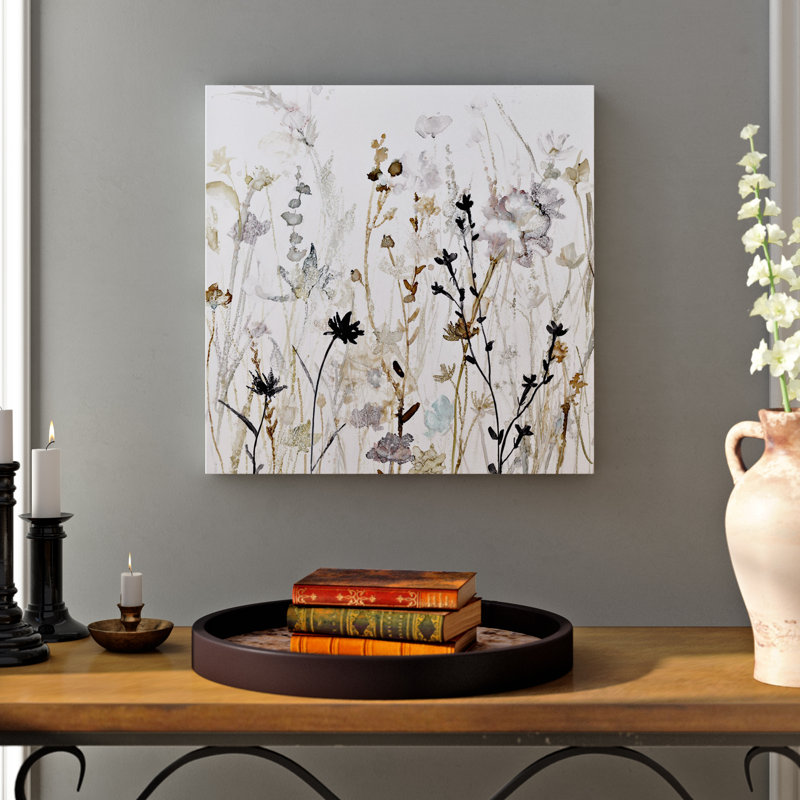 « Wildflower Mist II » - reproduction de peinture, H 32 po x l 32 po, Toile tendue, Sans cadre