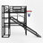 Full Metal Loft Bed With Built-In Desk And Storage-948878243