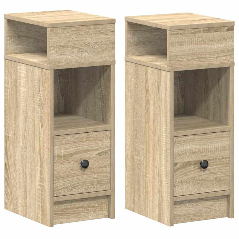 Rozario 25cm W Manufactured Wood Bedside Table, Sonoma Oak, 2