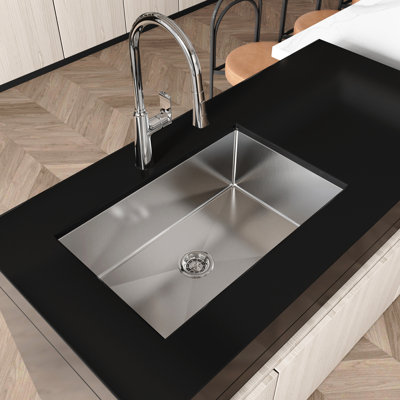 Gray Stainless Steel Kitchen Sink With Quick Water Drainage - 30" X 19 19" Undermount Material Nano