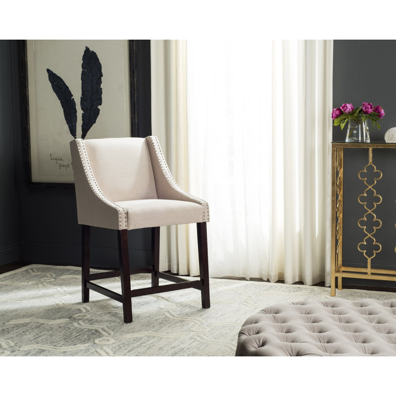 Tabouret de bar et de comptoir Stirling, Beige, Tabouret de comptoir (siège d'une hauteur de 25,5