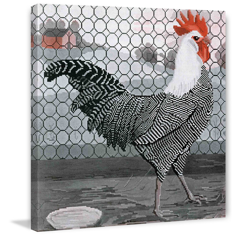 Journal Rooster 2 - Wrapped Canvas Print, 46cm H x 46cm W