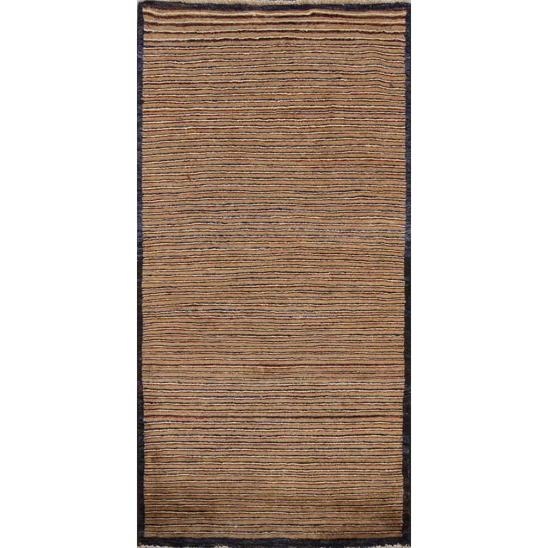 One-of-a-Kind 2'9" X 5'1" New Age Wool Area Rug in Brown