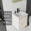 Meuble-lavabo flottant 16 po avec lavabo, porte à fermeture en douceur, lavabo en céramique, contreplaqué, kaki-36734448-36734457