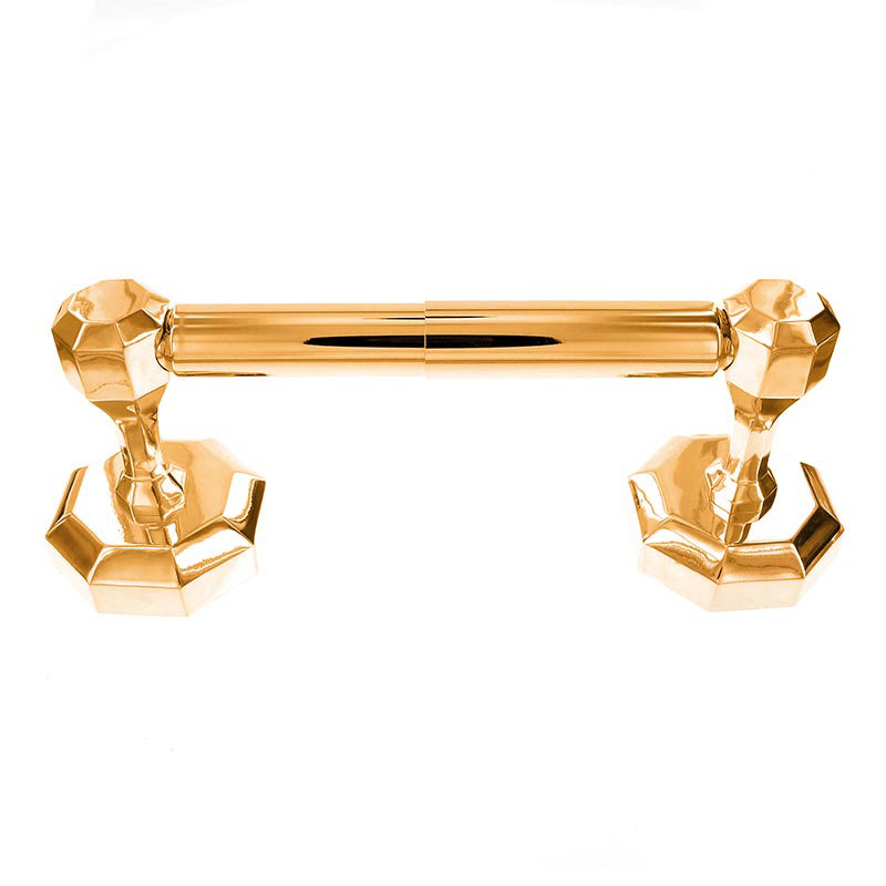 Archimedes Wall Mounted Spring Toilet Paper Holder, Polished Gold