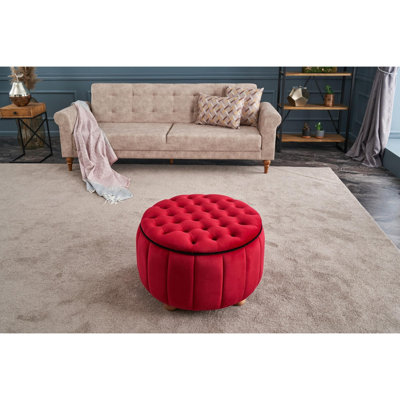Hoover 68cm Wide No Pattern Pouffe Ottoman