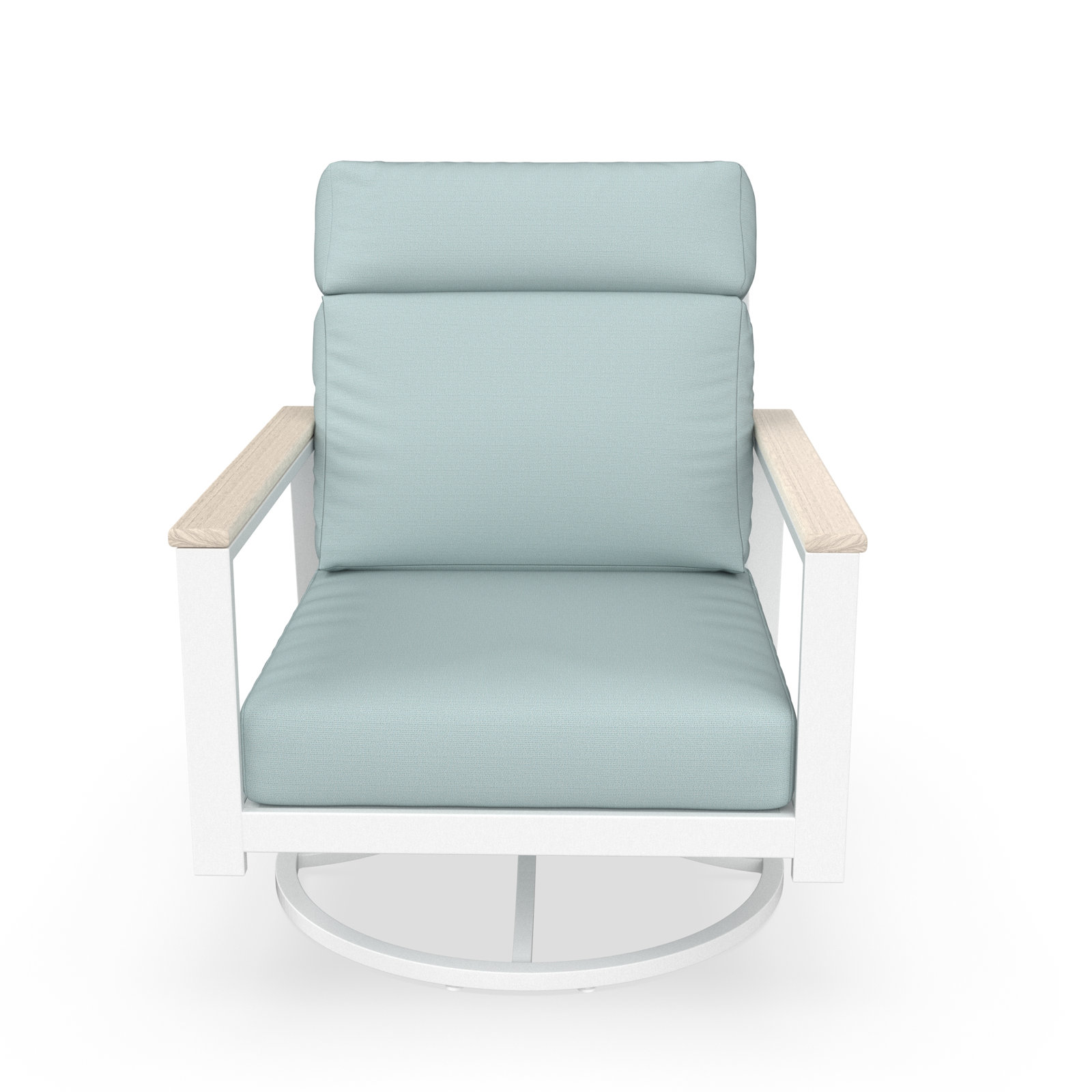 Townsend Sunbrella® Swivel Patio Lounge Chair, Bliss Dew, White