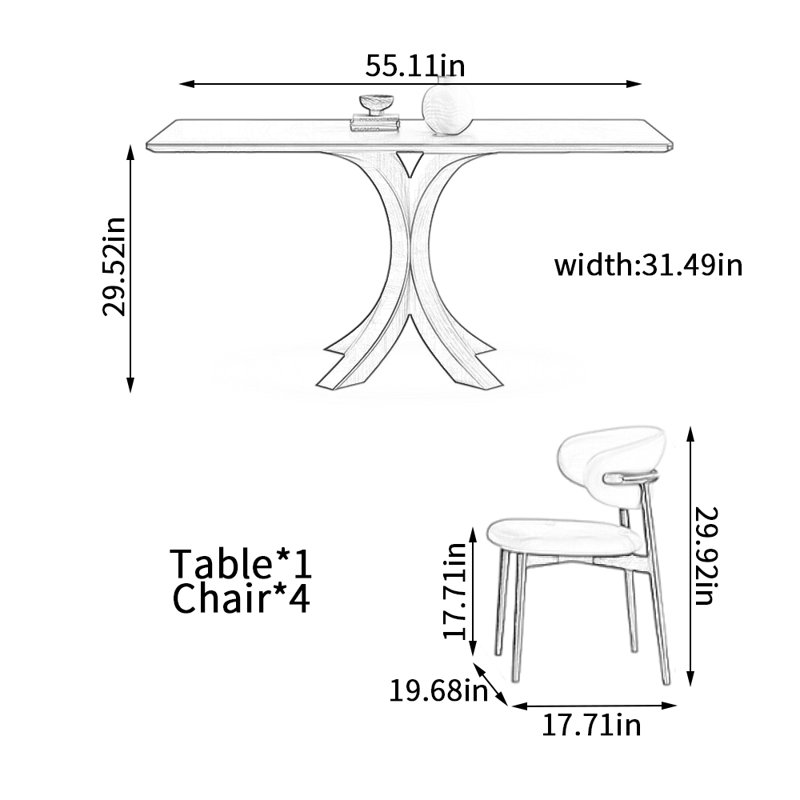 Lechner, H 29,52 po x L 55,11 po x l 31,49 po