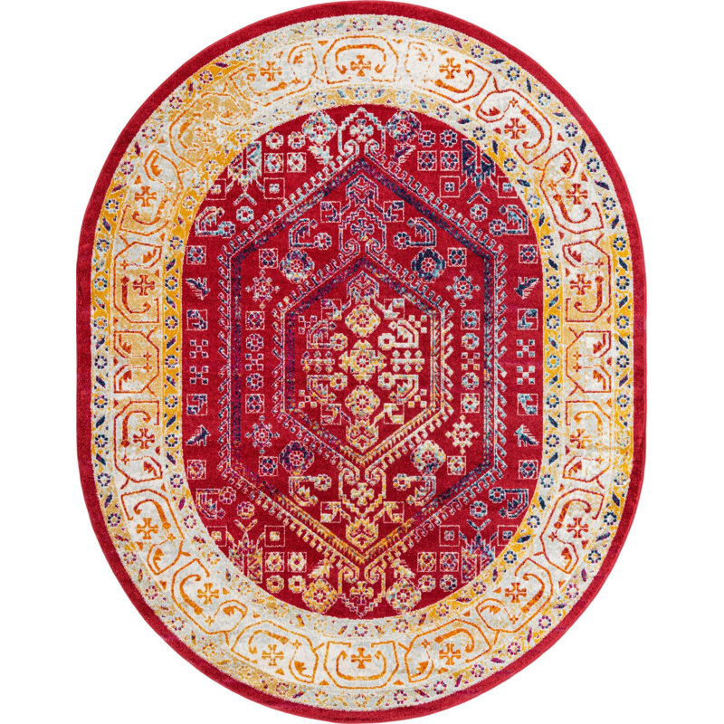 Milojica Oriental Indoor Rug, Oval 7'10" x 10'
