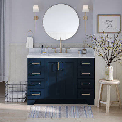 Sawyer 48'' Solid Wood Single Bathroom Vanity Base Only, Base Cabinet without Top