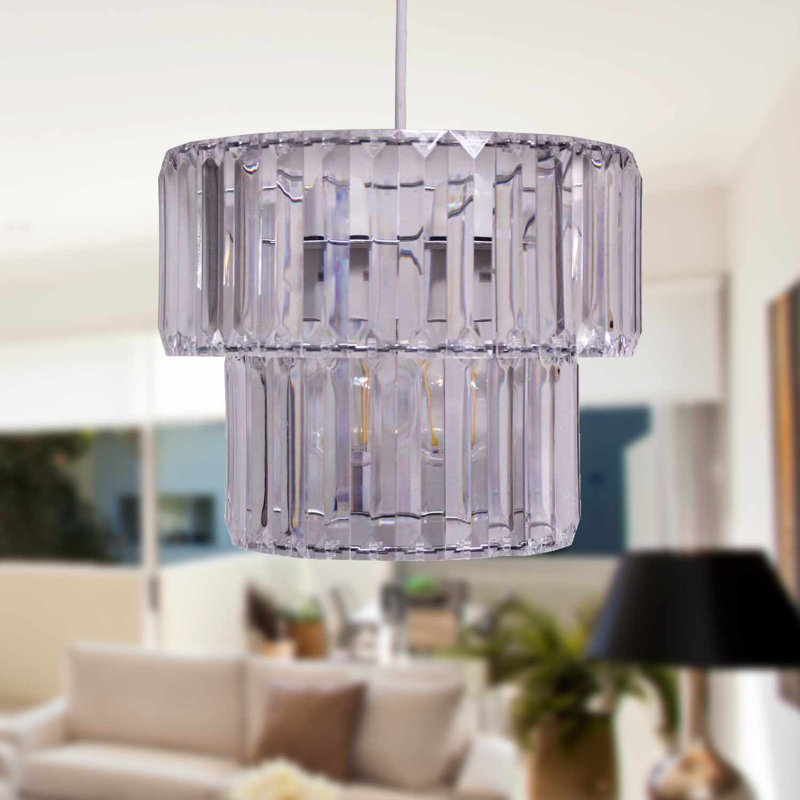 Kelson 22cm H Plastic Drum Pendant Shade ( Uno ), Clear