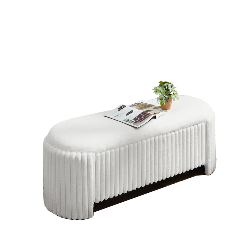Sandra 50" Upholstered Accent Bench, Gray