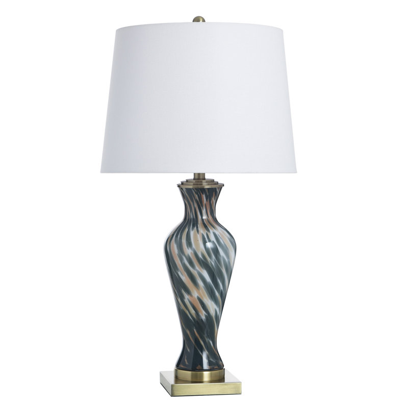Glass Table Lamp - White Shade