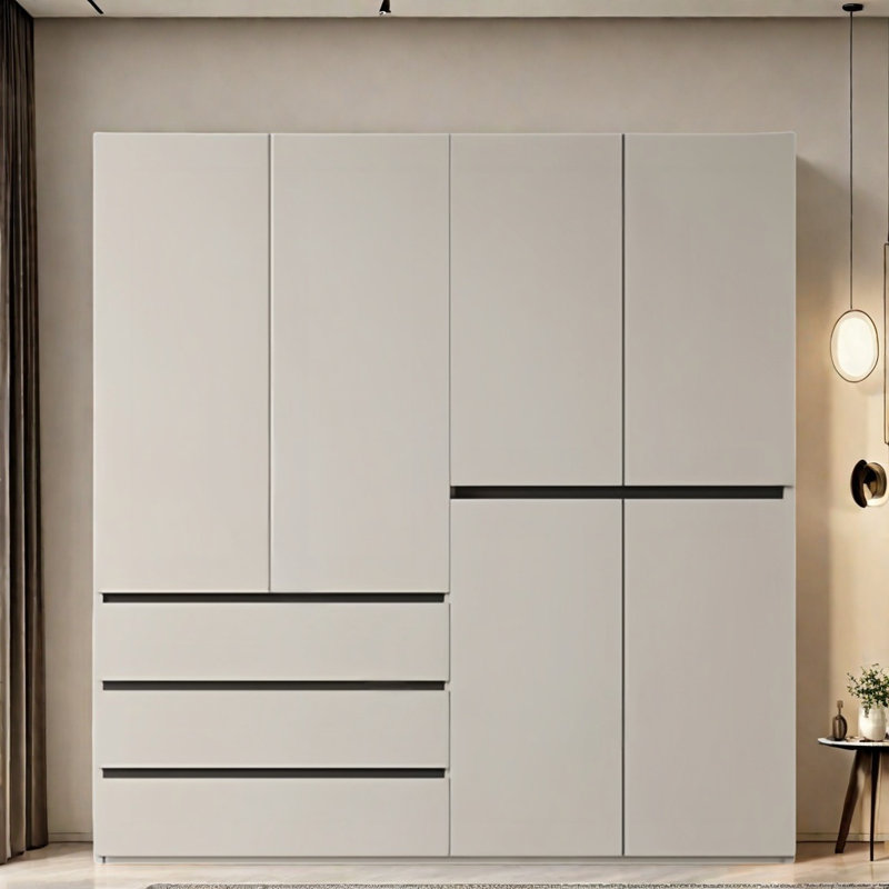 Garde-robe moderne et segmentée, H 94,49 po x l 55,12 po x P 23,62 po