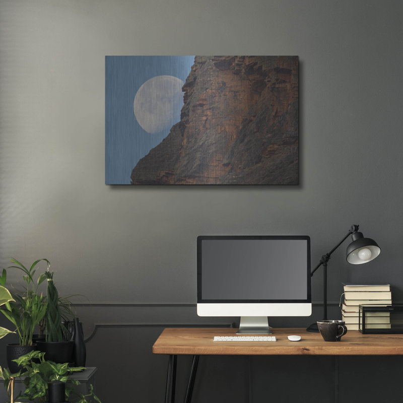 «Moon Mountain 1» par Joe Reimer, art mural en métal, H 24 po x l 36 po