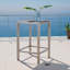 Table de bar d'extérieur en aluminium 43 po avec plateau en rotin Pe