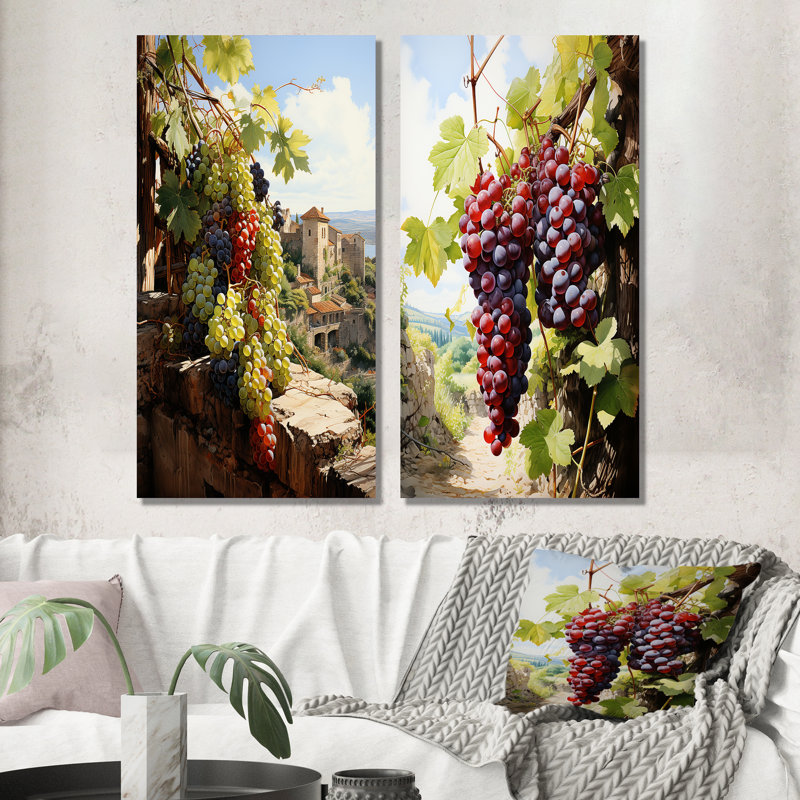 «Green Vineyard Ancien Sagesse», 2 pièces, Toile tendue, H 40 po x l 40 po