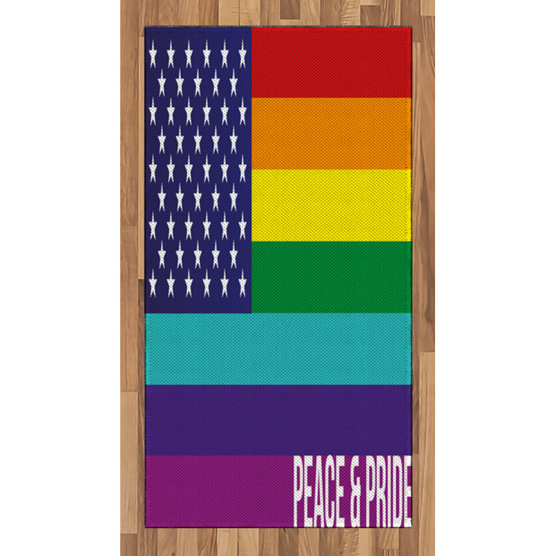 American Flag High Density Long Fiber Poly Threads Decorative Area Rug Carpet, Rectangle 2'7" x 5'