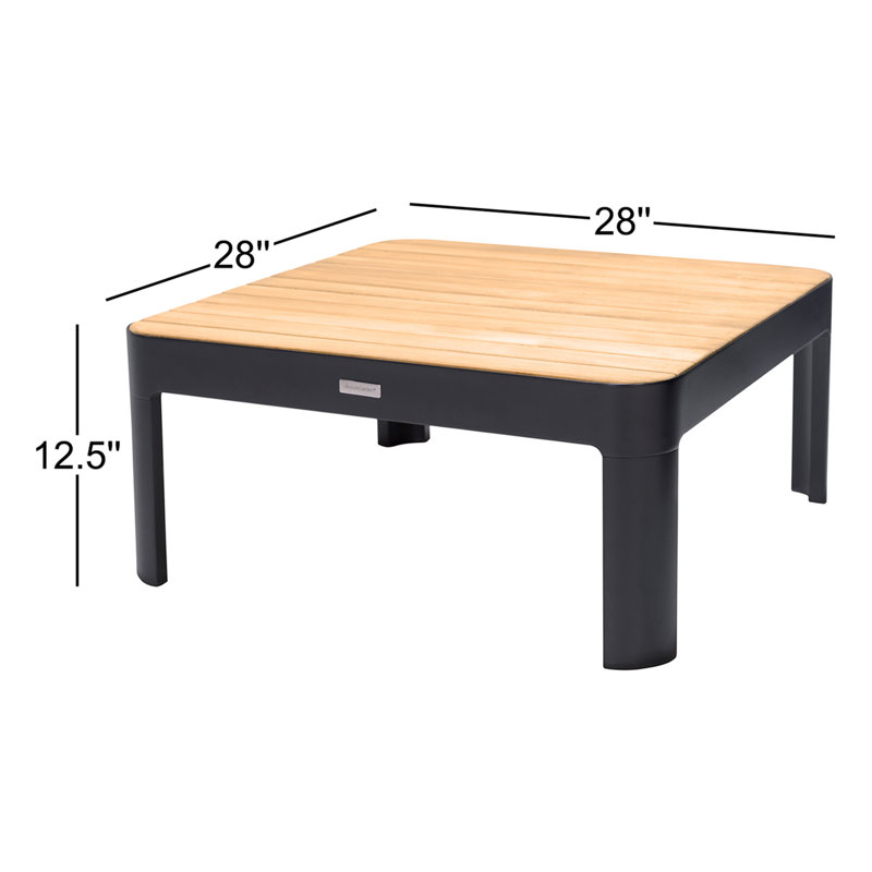 Table basse Brix, Chêne, L 28,2 po x L 28,2 po x H 12,8 po, Noir 2