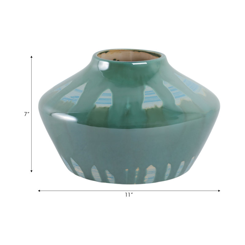 Keizer Ceramic Vase, 7" H x 11" W x 11" D