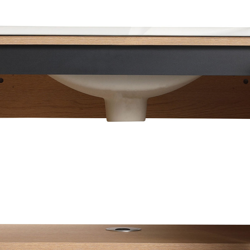 Ensemble de meuble-lavabo simple 24,04 po avec plateau en céramique Caneghem