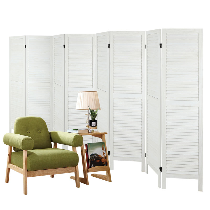 Paravents en bois 5,6 pi, H 67 po x l 128 po x P 0,8 po, Blanc