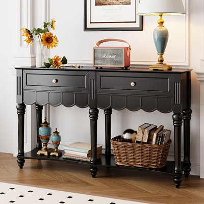 French-style retro black console table